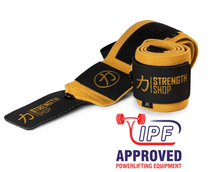 Load image into Gallery viewer, Pro Wrist Wraps - GOLD - IPF APPROVED