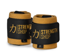 Load image into Gallery viewer, Pro Wrist Wraps - Gold/Black - IPF APPROVED - Medium