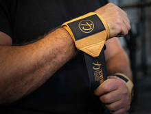 Load image into Gallery viewer, Pro Wrist Wraps - Gold/Black - IPF APPROVED - Medium