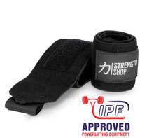 Load image into Gallery viewer, Zeus - Medium Wrist Wraps - Black -  IPF Approved