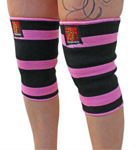 Double Ply Knee Sleeves - Pink/Black